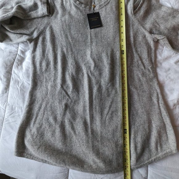 NWT Cashmere Cold Shoulder Sweater - XL Grey - Picture 7 of 11